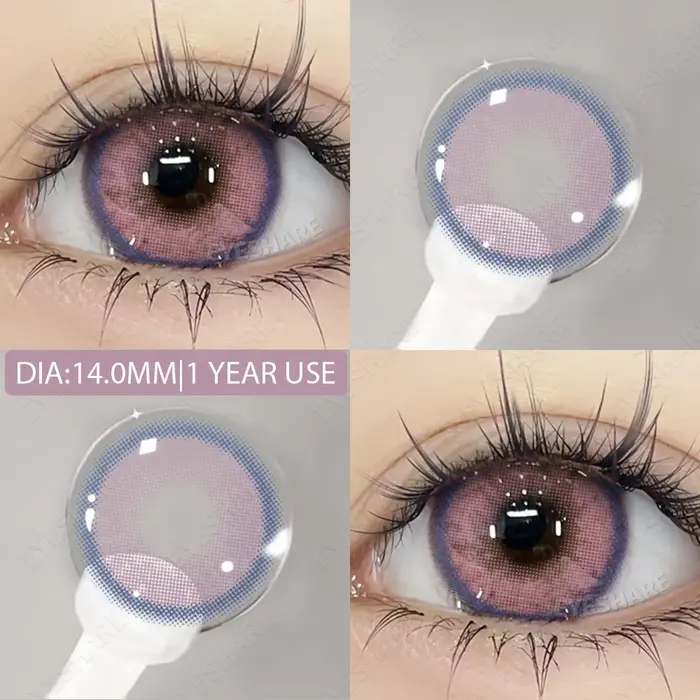 Lentilles violettes pour les yeux