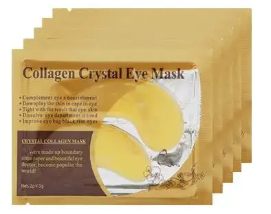 Masque pour les yeux en cristal de collagène doré, patchs de soin pour les yeux, raffermissant, hydr