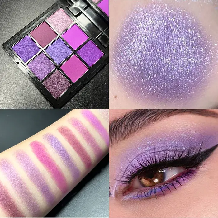 Palette d'ombres à barrage violettes nacrées pour femmes, maquillage scintillant, cosmétiques coréen