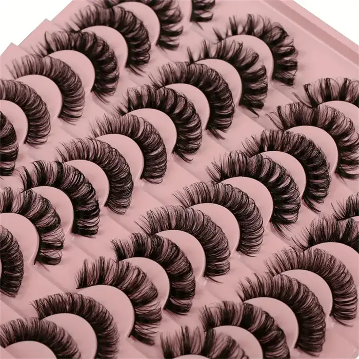 20 paires de faux cils 3D à volume dramatique pour extensions et maquillage