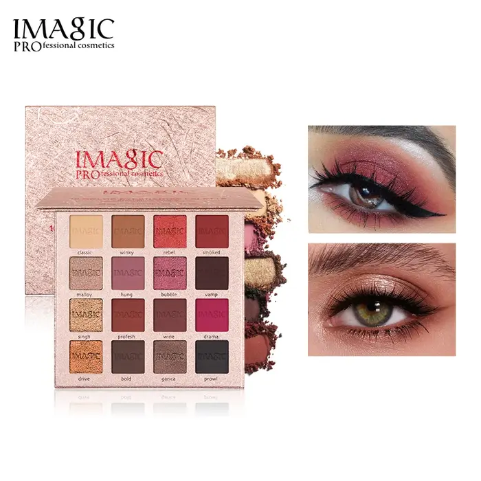 IMAGIC – Palette de fard à paupières, maquillage mat, à reflets, scintillant, nacré, imperméable, po