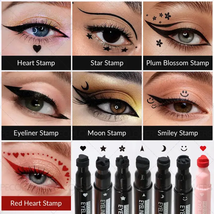 1 eyeliner liquide pour la Saint-Valentin (avec tampon) - Formule imperméable