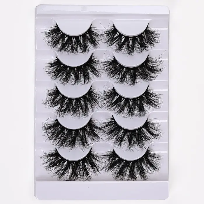 5 paires de faux cils en vison synthétique