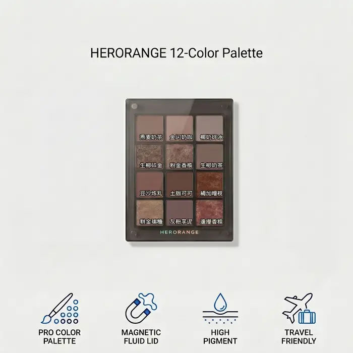 Palette de fards à paupières Herorange 12 couleurs