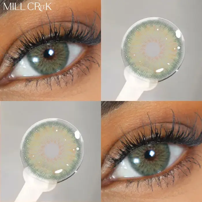 MILL CREEK 1 Paire de Nouvelles Lentilles de Contact Colorées Naturelles Vertes pour les Yeux Marron