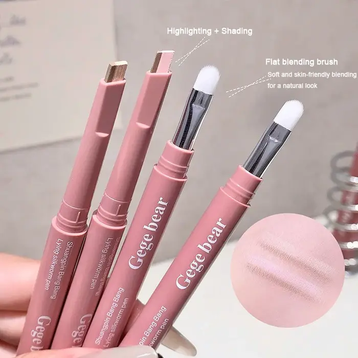 Crayon double embout 2-en-1 effet « Silkworm » : surligneur nude et contour des paupières inférieures