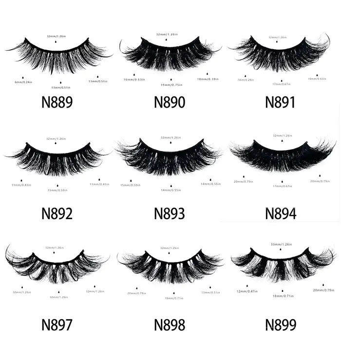 Livraison gratuite 10 paires/pack moelleux vaporeux bande naturelle cils avec pointes en gros en vra