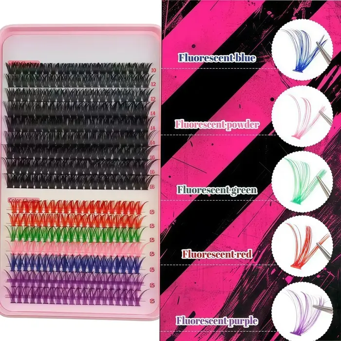 Lash Book DIY, Clusters de faux cils individuels colorés