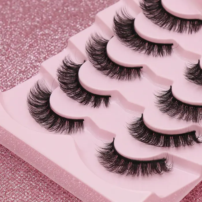 5 paires de cils yeux de chat Faux