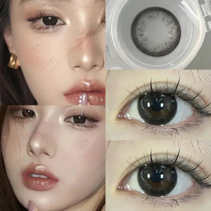 KSSEYE 2 pièces yeux bruns lentilles de couleur naturelle pour les yeux beauté élève avec myopie Prescription cosmétiques annuel nouveau expédition rapide