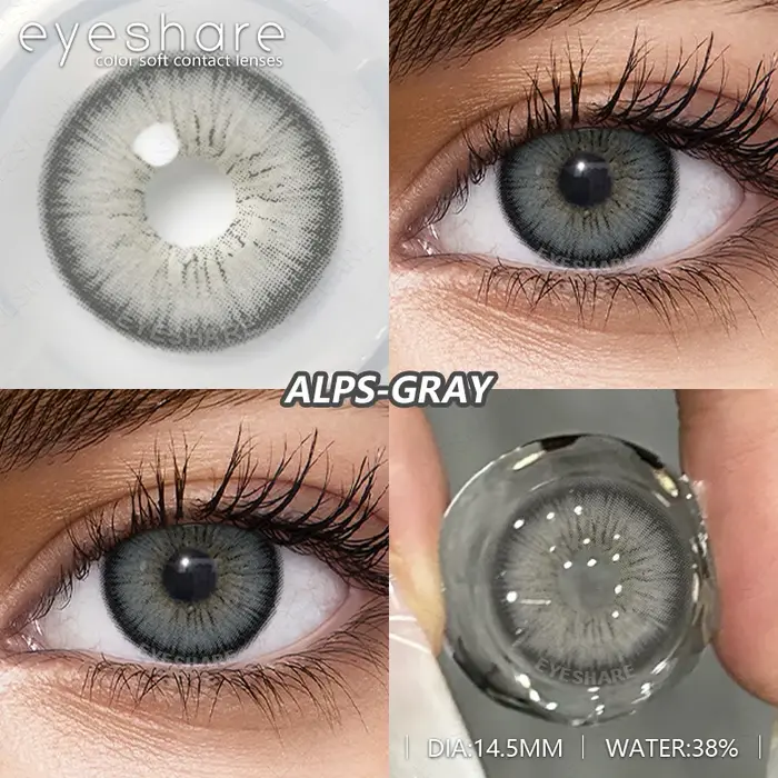 EYESHARE Contacts gris pour les yeux lentilles de contact colorées mode lentille bleue marron