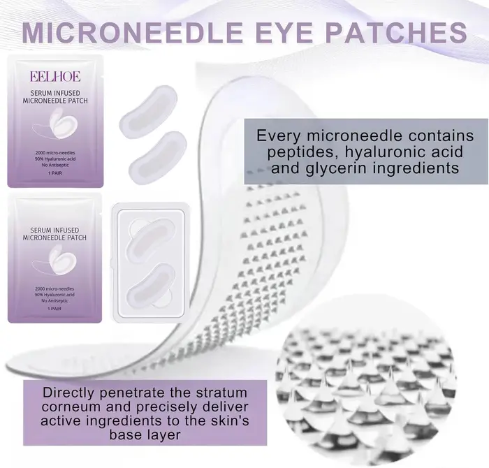 Patchs de peptides à micro-aiguilles éclaircissants anti-rides