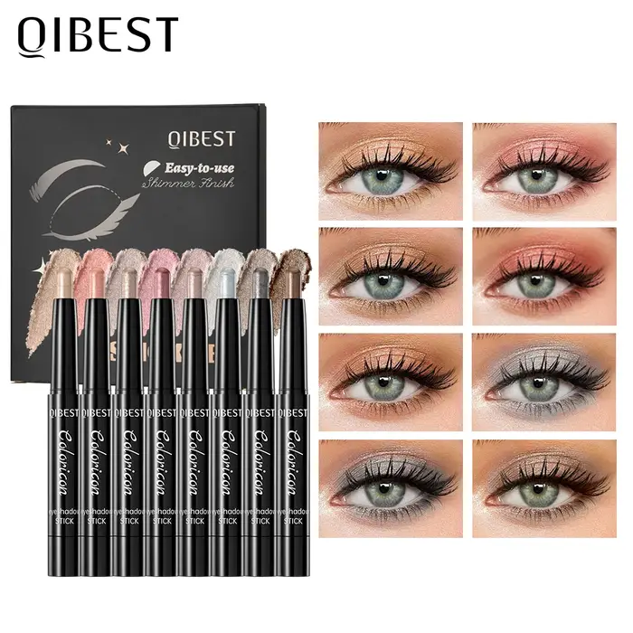 QIBEST – Ensemble de 8 crayons fard à paupières nacrés