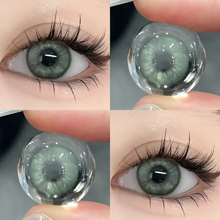 Lentilles de contact vertes pour les yeux beauté élève myopie puissance: -1 à -8 dioptries