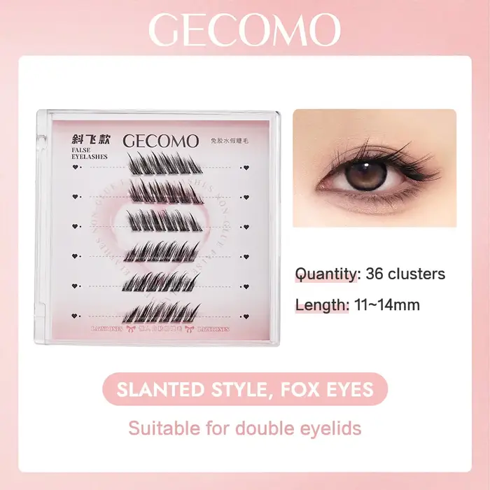 6 rangées de faux cils sans colle à grappe unique