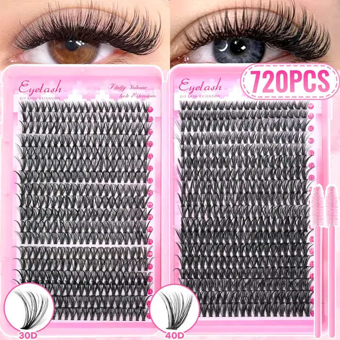 Kit d'extensions de cils en grappe 200/720