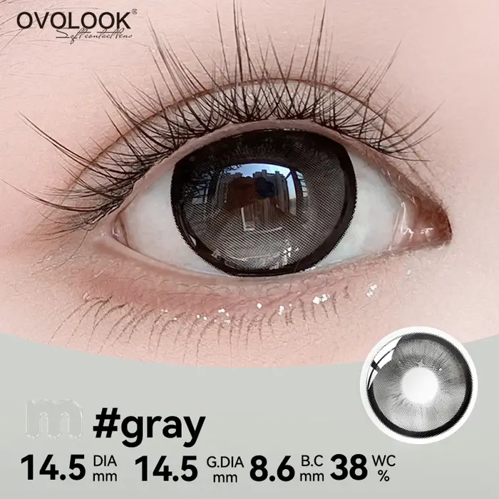OVOLOOK - 2 paires de lentilles de contact colorées rose/bleu/vert pour maquillage