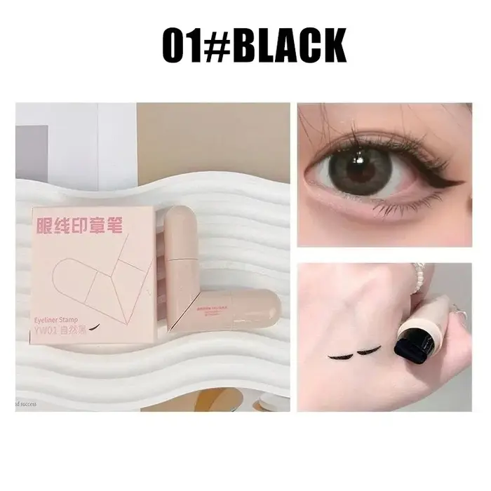 Tampon Eyeliner intégré paresseux, double tête, rotatif, contour précis, durable, étanche, séchage r