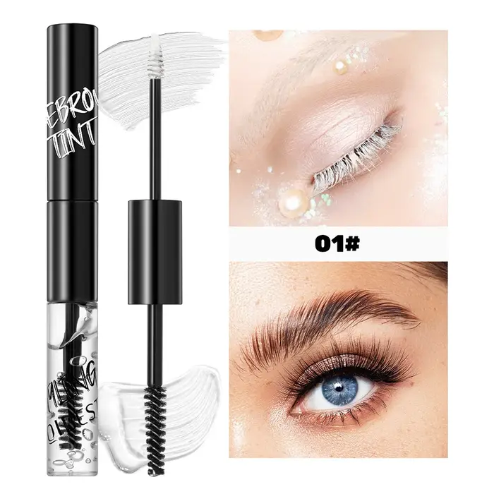 Mascara à sourcils à Double extrémité, Gel coiffant, imperméable, séchage rapide, rehausseur de sour