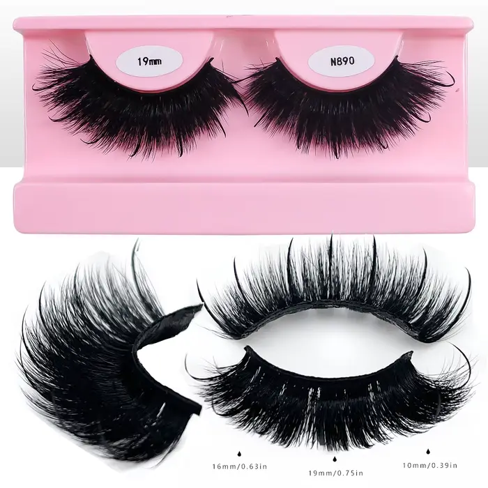 Livraison gratuite 10 paires/pack moelleux vaporeux bande naturelle cils avec pointes en gros en vra