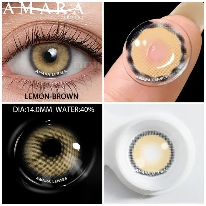 AMARA – lentilles de Contact de couleur marron et gris pour les yeux, 1 paire, lentilles pour élèves