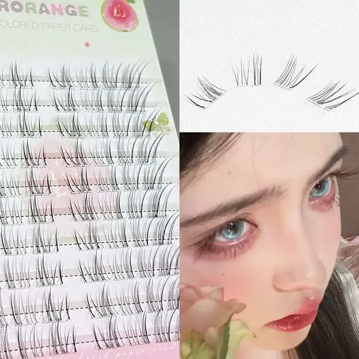 Faux-cils sans colle, 24/48/80 grappes