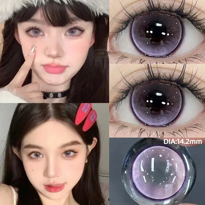 KSSEYE 2 pièces lentilles de Contact colorées myopie vert effet d'élèves naturelles lentille de haute qualité avec dioptrie cosmétique bleu scintillant oeil