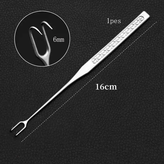 Double paupière tirer crochet beauté outil en plastique tête pointue