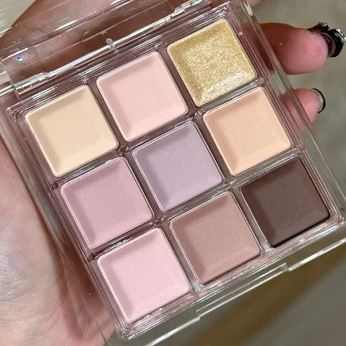 9 couleurs fumé noir rose fard à paupières Palette de maquillage mat chocolat brun ombre