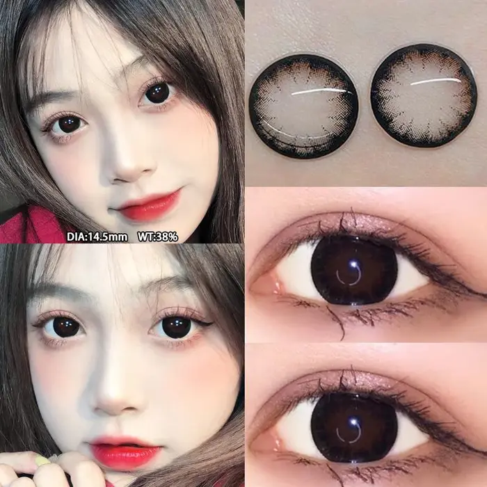 KSSEYE 2 pièces yeux bruns lentilles de couleur naturelle pour les yeux beauté élève avec myopie Prescription cosmétiques annuel nouveau expédition rapide