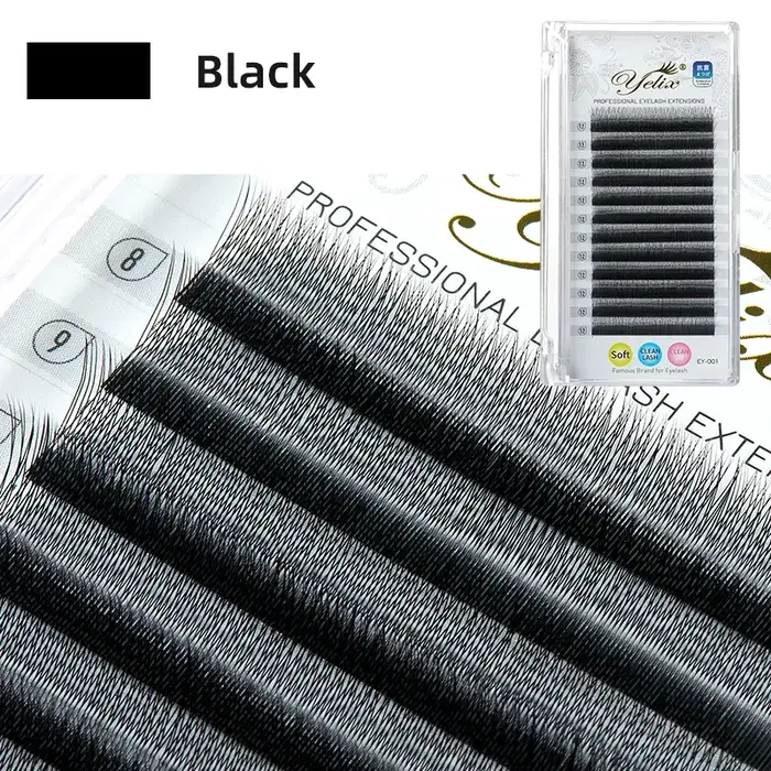 Yelix-Extensions de Cils Ultra-Minces en Y, Brun Foncé, Légères, Préfabriquées, à Pointe Unique, Nou