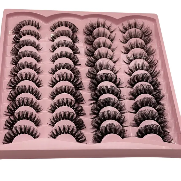 20 paires de faux cils 3D à volume dramatique pour extensions et maquillage