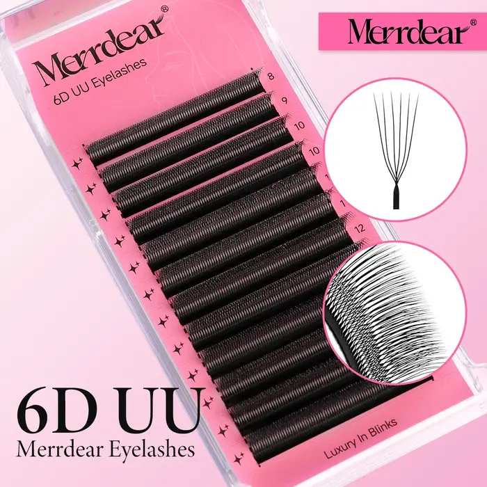 Merrdear 3D/4D/5D/6D U cils 8-15mm longueur mixte U conception sans dispersion racines Extensions De Pestanas pour le maquillage De beauté