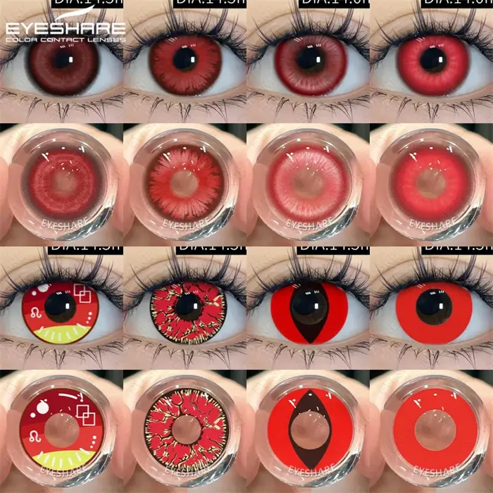 EYESHARE Halloween lentilles de contact rouges 2 pièces