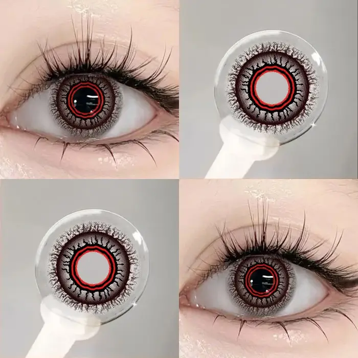 MILL CREEK 1 Paire de Lentilles de Contact Colorées Blanches pour Halloween, Effet Yeux de Chat, Len