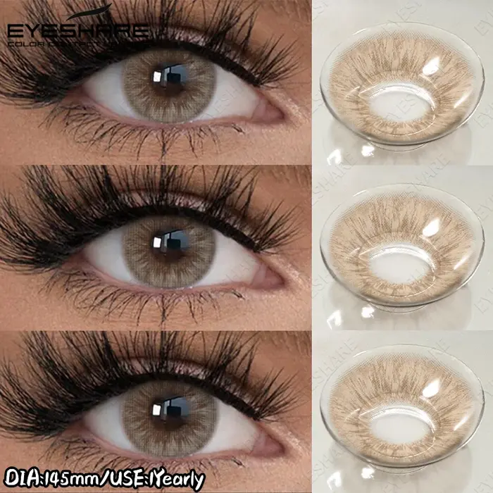 EYESHARE 1 Paire de Lentilles de Contact Colorées pour les Yeux Marron