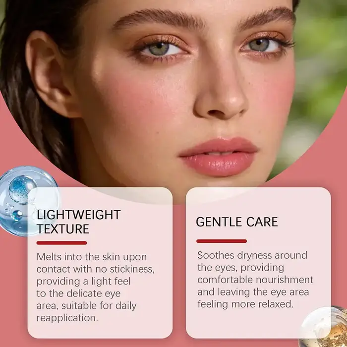 La crème rafraîchissante pour le soin des yeux offre une humidité légère pour une zone délicate des yeux aide à l'entretien une peau confortable au toucher