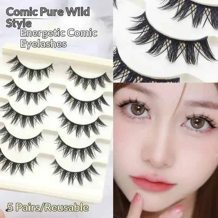 5 paires de faux cils Manga