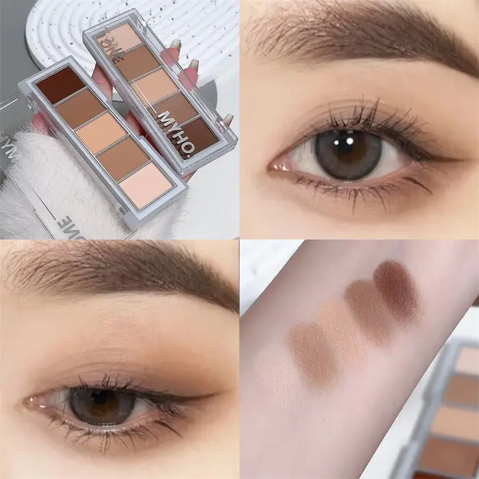 MYHO coréen cinq couleurs fard à paupières Palette plein mat brun Contour du visage ombre à paupière