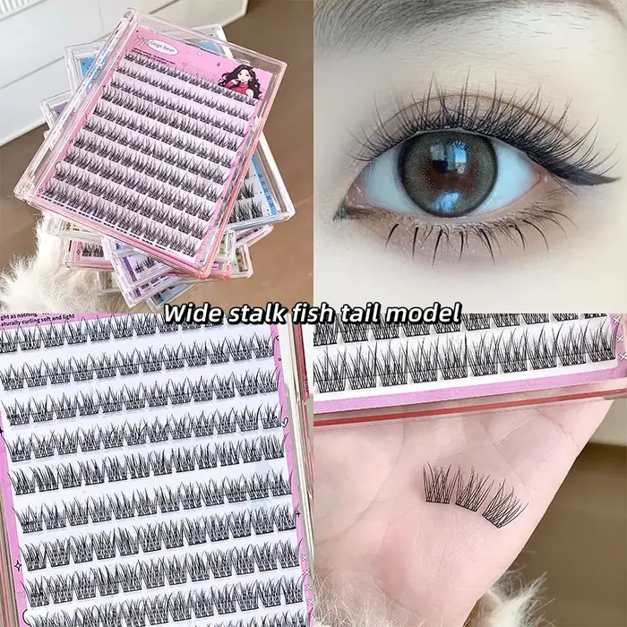 Gegebear grande capacité sans colle faux cils tournesol naturel épais C Curling