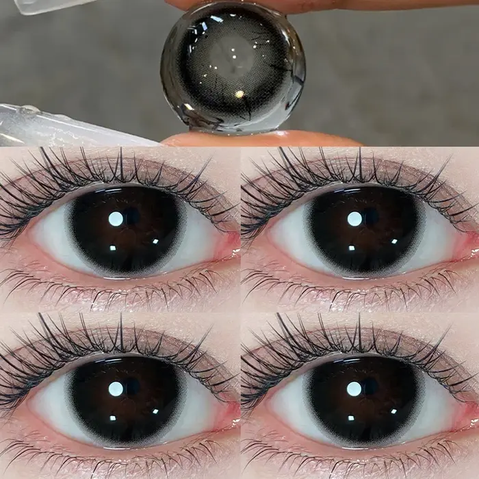 Deux paires de lentilles de Contact de couleur des yeux noirs de grand diamètre
