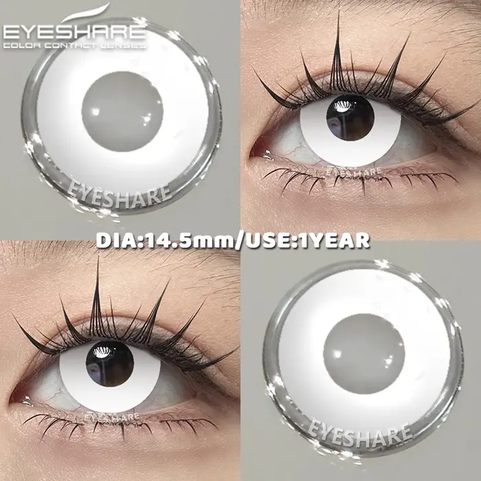 EYESHARE Cosplay lentilles de Contact blanches pour les yeux 1 paire de lentilles colorées Anime maq
