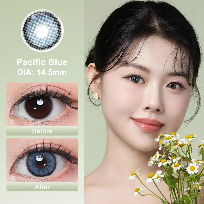 MAGISTER Série Bleue Lentilles de Contact Colorées Iris Bioniques pour des Yeux Plus Expressifs Adaptées au Maquillage Coréen 14.2-14.5mm 6 Mois