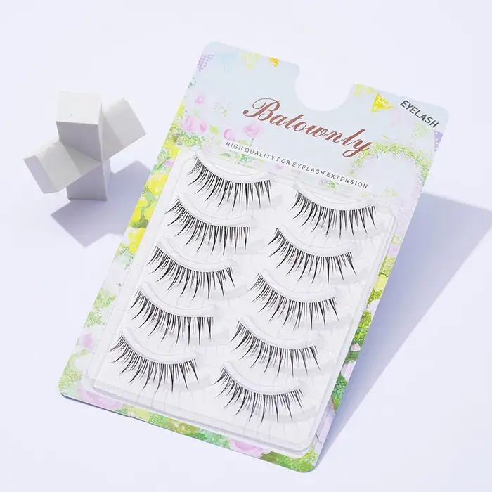 Faux-cils réutilisables, 5 paires, look naturel, faciles à appliquer