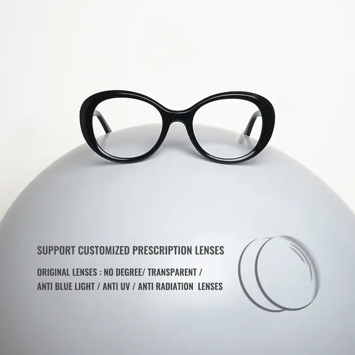 Toketorism Vintage ovale montures de lunettes femmes lumière bleue