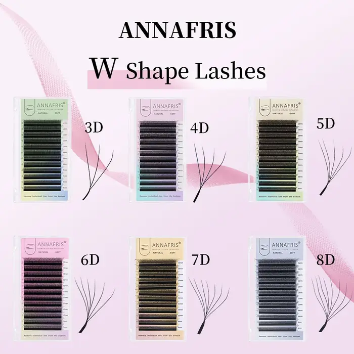 ANNAFRIS ventilateur de Volume préfabriqué YY 3D 4D 5D cils en forme de W floraison automatique W Extension