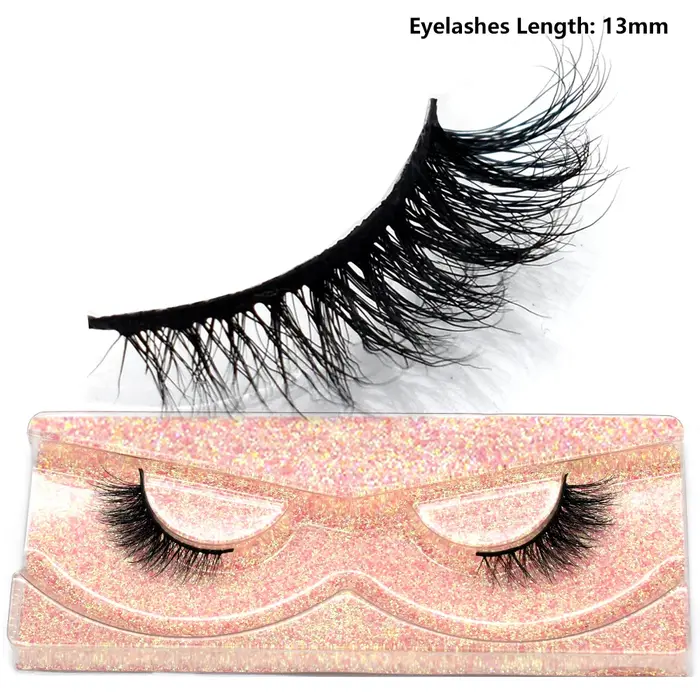 Demi-cils en vison, cils artificiels doux et moelleux, cils en vison croisés, cils en vison courts n