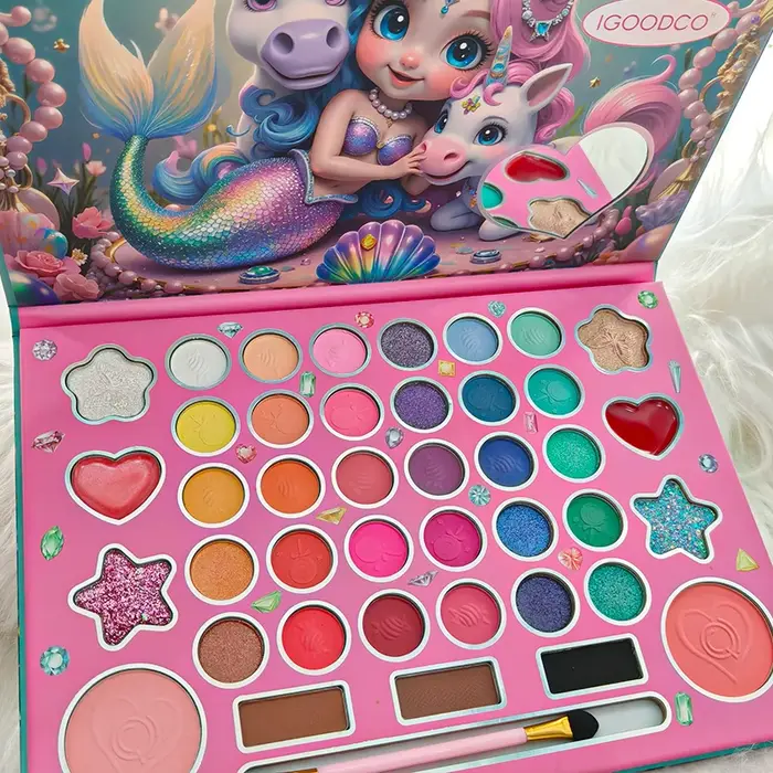 Palette de fards à paupières 41 couleurs avec pinceau double extrémité – Ensemble de maquillage pour les yeux mat et