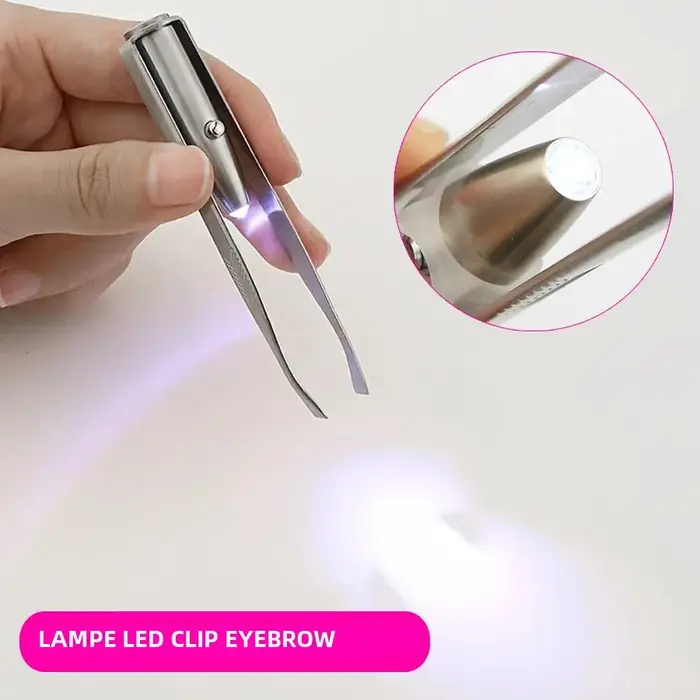Pince à sourcils éclairée par LED, outil de beauté précis et éclairé pour la mise en forme des sourc