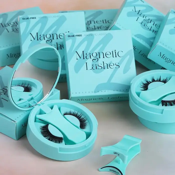 Nouveaux faux cils magnétiques réutilisables avec pince à épiler magnétique naturel bouclés moelleux sans colle